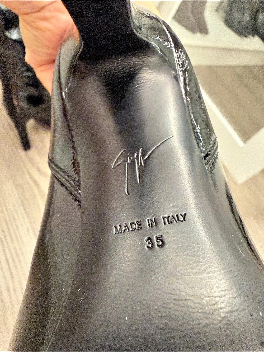 Giuseppe Zanotti Patent Leather Stiletto Knee-High Boots Black EU 35 - Picture 7 of 7